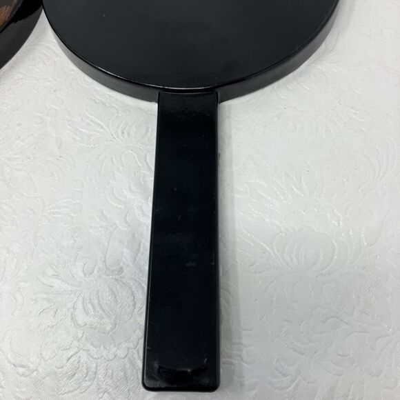 VTG Otagiri Nesting Double Hand Mirror Handles Black Lacquer 11” Diameter Japan - Picture 9 of 10